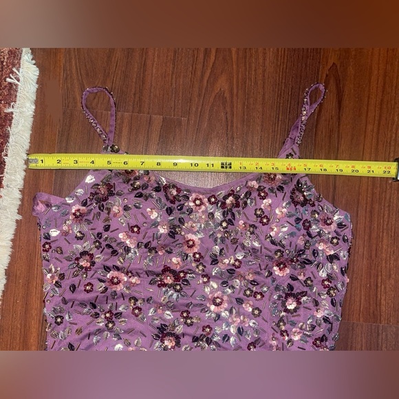 ✨FLASH SALE✨Mac Duggal Floral Beaded Column Gown NWT size 14 purple - Picture 10 of 10